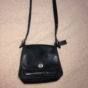 Black Leather Vintage Coach Ramblers Legacy Bag